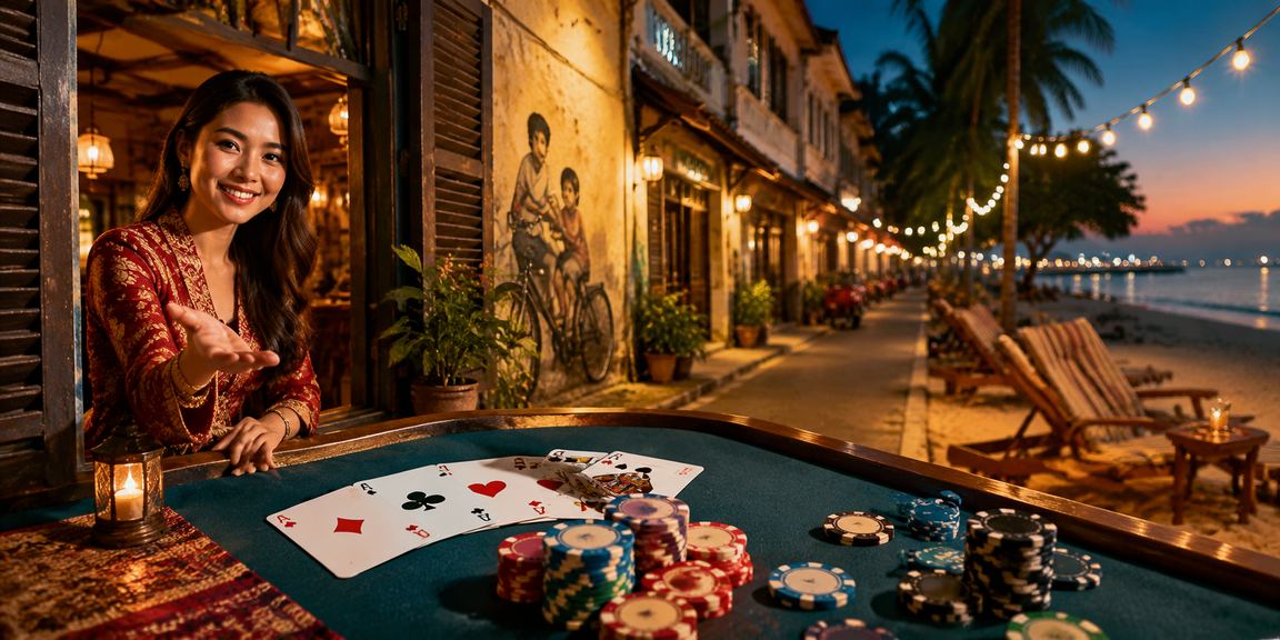 Pemain dari Penang bermain permainan kad Teen Patti secara dalam talian di md88
